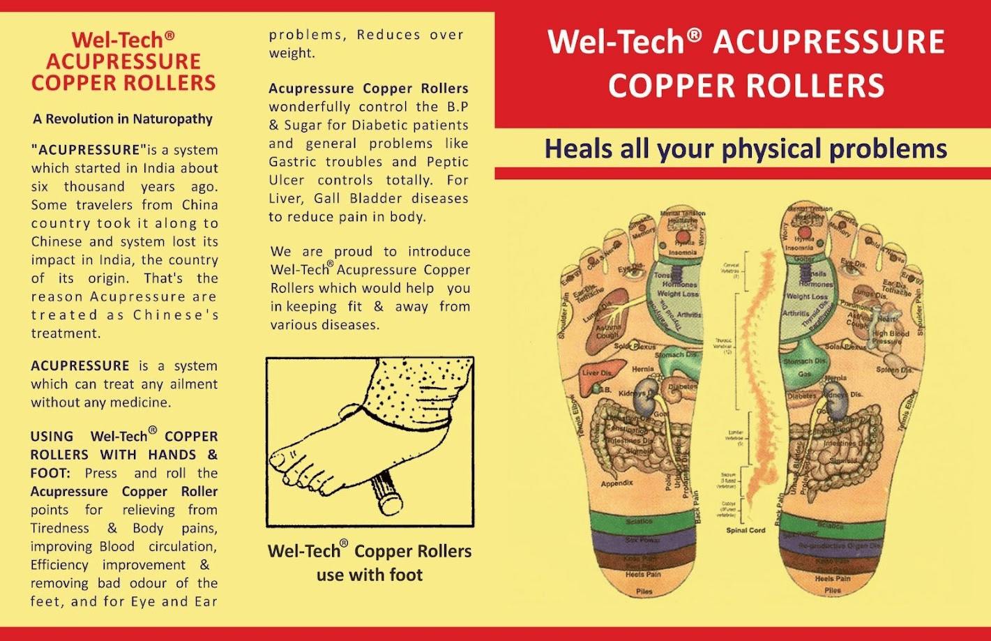 Wel-tech® Accupressure Copper Rollers